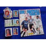 Trade cards stickers, Panini Euro Football 1998-99 empty album with near complete set of loose