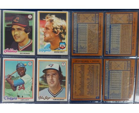 Trade cards, Topps, Baseball, large quantity of cards in plastic pages contained in 6 storage albums, majority appear to be f