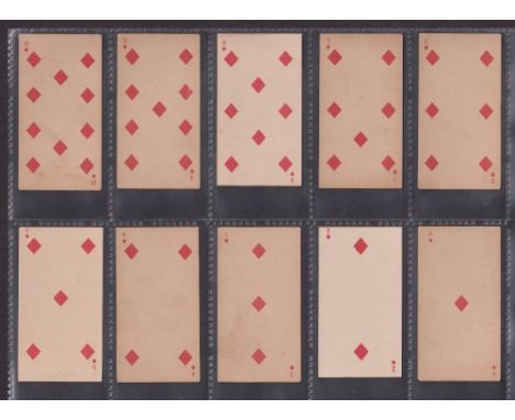 Cigarette cards, USA, Kinney Transparent Playing cards, 90 cards, various backs 45 cards with '52 subjects' back, 19 cards wi