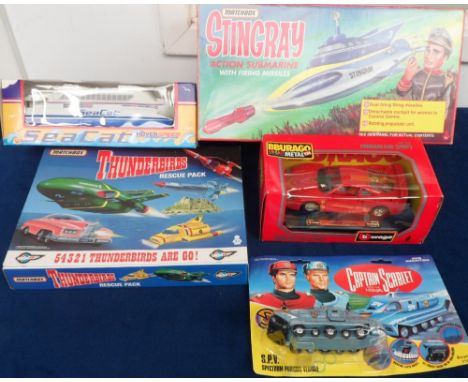 Model Vehicles, a selection of boxed vehicles to include Hoverspeed SeaCat, Matchbox Thunderbirds Rescue Pack, Bburago die-ca