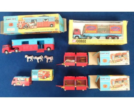 Die Cast Models, 7 vintage Corgi Chipperfield's Circus boxed models to comprise Circus Horse Transporter with Horses, Circus 