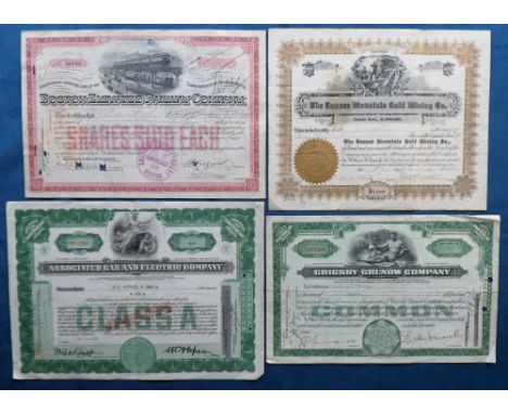 Share Certificates, 5 certificates to comprise The Brighton West Pier Co. 1951, The Copper Mountain Gold Mining Co.1895, Bost