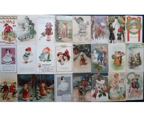 Postcards, a selection of approx. 106 greetings and illustrated cards of children. Artists include F Hardy, Greiner, A.L Bowl
