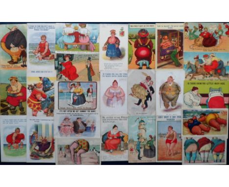 Postcards, Comic, a selection of approx. 76 comic cards all featuring overweight men and women. Includes 'Has anyone seen my 