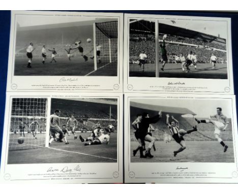 Football autographs, selection of signed Limited Edition prints, depicting former England Internationals from the 1950s & 196