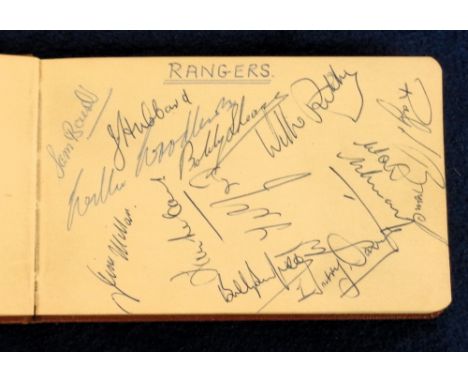 Football autographs, Scottish autograph album, mid 1950's, several pages with multiple signatures, 1956/7 & 1957/8, including