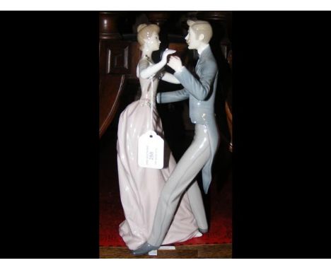 Lladro figural group of dancing couple - 31cm high 