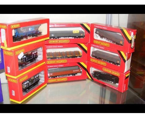 Boxed Hornby rolling stock, including ECC Hopper Wagon