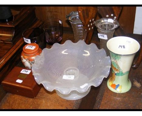 Various ceramic and glassware, together with a hydrometer