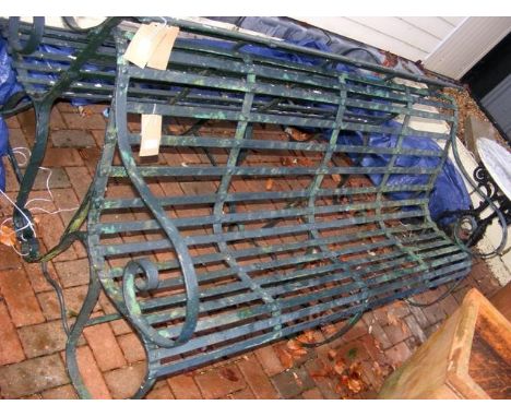 Large wrought iron garden bench