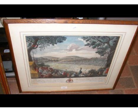 AFTER A MENAGEOT - "This View of the Camp in the Isle of Wight" - coloured print - 36cm x 45cm - framed and glazed 