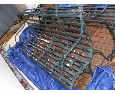 Large wrought iron garden bench