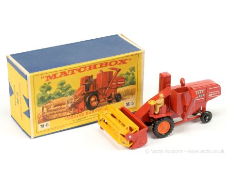 Matchbox Major Pack M5 Massey Ferguson 780 Special Combine Harvester - red, yellow metal tynes, light tan figure driver with 