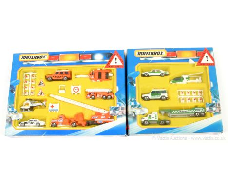 Matchbox EM70 "Emergency" Set to include Convoy Series Kenworth Truck &amp; Trailer - Mercedes Jeep, Helicopter, Mercedes Car