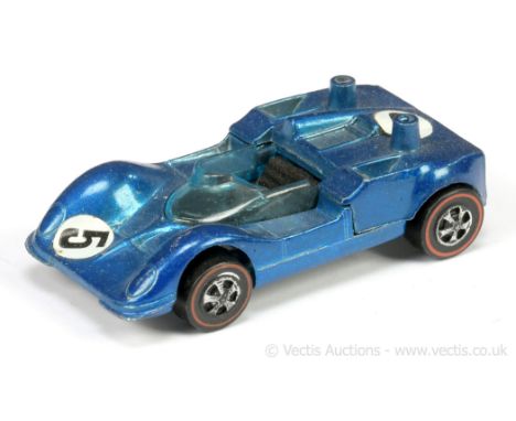 Hot Wheels (Mattel) - Redline - 6256 Chaparral 2G - metallic blue, racing number 5 (missing aerofoil) - otherwise Good Plus.