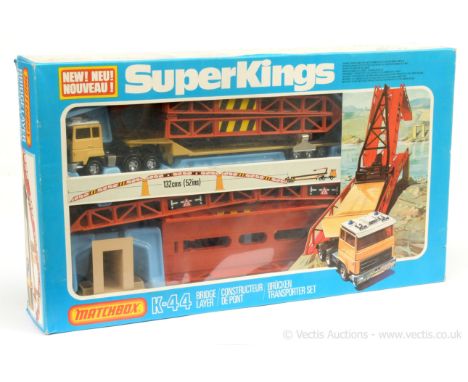 Matchbox Super Kings K44 Bridge Layer - to include Ford Transcontinental Low Loader with bridge accessories - finished in lig