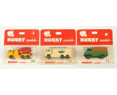 Corgi (Husky Models) 11 Land Rover Forward Control Jeep - finished in green, dark brown plastic canopy, black base, knobbly g