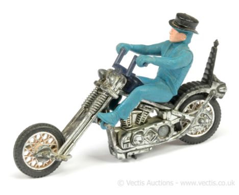 Hot Wheels (Mattel) Rrrumblers 9204 Mean Machine - dark purple-blue petrol tank and bars, black seat, blue rider with black h