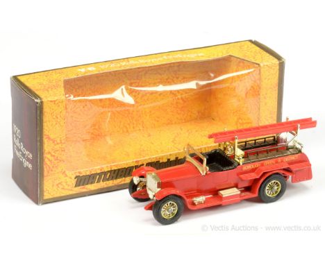 Matchbox Models of Yesteryear Y6 Rolls Royce Fire Engine "Borough Green &amp; District" - red body, black seats, gold trim an