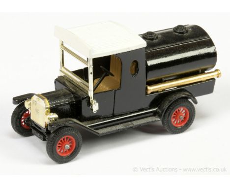 Matchbox Models of Yesteryear Pre-production colour trial Ford Model T Tanker - black body and chassis, light tan seats, whit