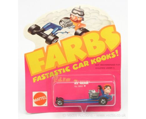 Hot Wheels (Mattel) Redline 5850 "Farbs Hy Gear" - finished in blue, orange helmet - condition appears to be generally Mint o