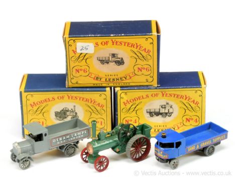 Matchbox Models of Yesteryear Y1 Allchin Traction Engine - green, copper boiler door, dark red metal wheels with angled bare 