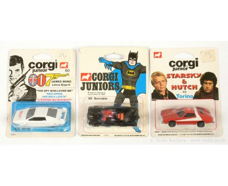 Corgi Juniors group of 3 x TV &amp; Film Related to include (1) 45 "Starsky &amp; Hutch" Ford Torino; (2) 60 "James Bond" Lot