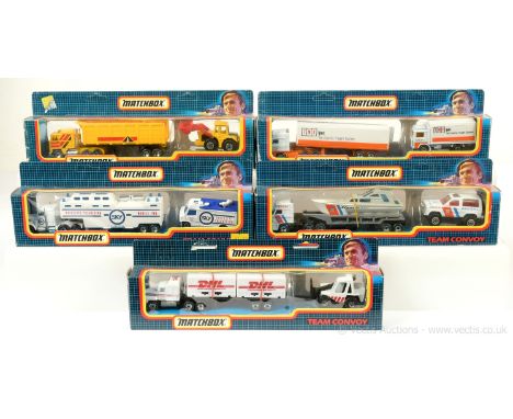 Matchbox Convoy Series group of twin packs to include TC3 Kenworth Tipper Truck - yellow, red, black with Superfast Tractor S