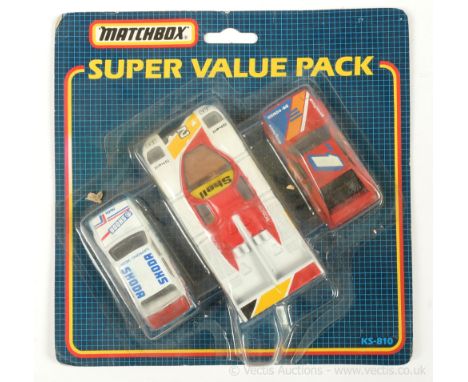 Matchbox KS810 (Super Value Pack) 3-piece Set to include Super Kings Porsche Racer and 2 x Superfast (1) BMW M1 - red with ye