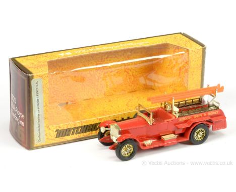 Matchbox Models of Yesteryear Y6 Rolls Royce Fire Engine - red including seats (hard seat colour variation to find), gold tri