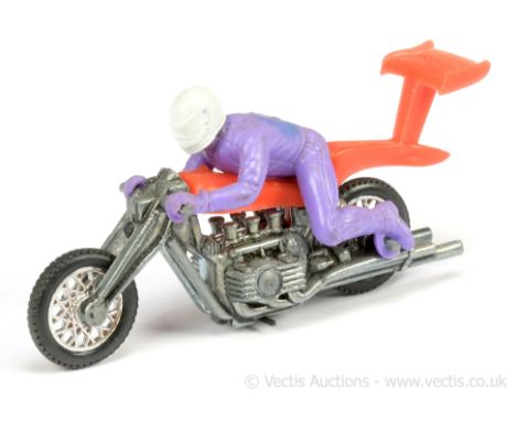 Hot Wheels (Mattel) Rrrumblers 9203 High Taler - red plastics, purple rider with white helmet and racing number 5 - Excellent