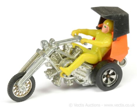 Hot Wheels (Mattel) Rrrumblers 5949 Revolution - orange and black plastics, pale green (lime) rider and helmet - Excellent wi