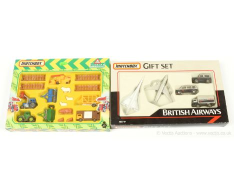 Matchbox FM120 "Farming" Gift Set to include Tractor with Fork attachment, Combine Harvester, Horse Box, plus others and vari