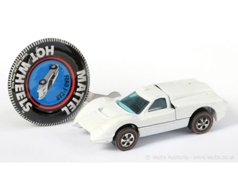 Hot Wheels (Mattel) - Redline - 6214 Ford J Car - white body - Good Plus to Excellent (couple of small marks on top edges) wi