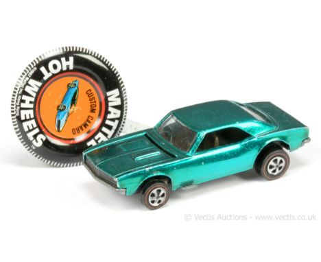 Hot Wheels (Mattel) - Redline - 6208 Custom Camaro - metallic green - Good Plus still a lovely bright example (does have slig