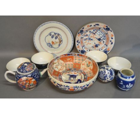 A Chinese Export Teapot, together with a collection of other Oriental ceramics to include an Imari bowl, various plates and t