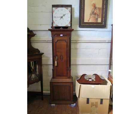 An early 19th century oak and mahogany crossbanded longcase clock, the painted square dial inscribed Jas. &amp; Geo. Grant, B