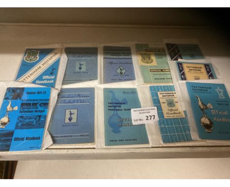 Football : Tottenham handbooks - nice selection 1948/9. 1950/1. 1952/3, 1953/4 plus others mostly 60's (11)