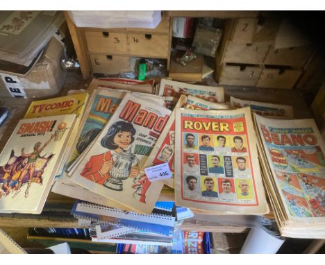 Comics : 150+ comics 1960's-80's inc Rover, Hornet, Mandy, Beano - all generally good cond (Beano mainly 80's)