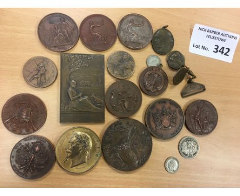 Coins : Very interesting lot of mostly Swiss/Switzerland medal coins - 1800's onward - Lausanne noted &amp; other items conne