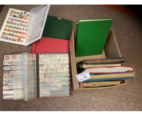 Stamps : 11 albums &amp; stockbooks - box of Commonwealth &amp; World stamps