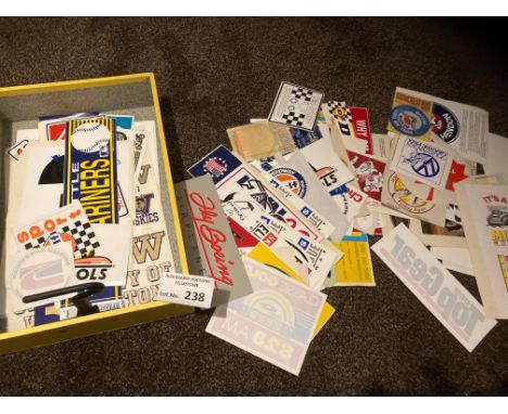 Motor Racing : Good collection of stickers Gulfoil,Superbikes, speedway &amp; others etc - good lot 1970's onward 100+