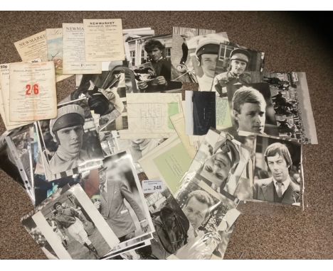 Horse Racing : Super lot racecards from 1946 plus 'press' photos with back captions 1970's/80's inc Piggott, Eddery, Richards