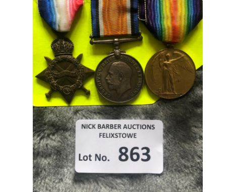 Militaria :  WWI Trio of medals to Spr John J Preston R E 7347 - GVF£55-£60