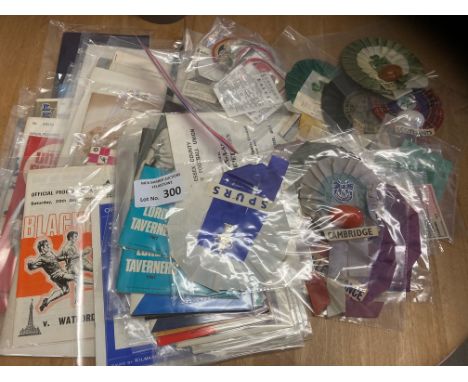 Football/Rugby : A collection of various progs league &amp; rugby intls few rugby tickets &amp; various rosettes rugby home n