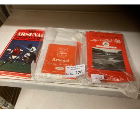 Football : Arsenal collection of handbooks 1955/6 - 81/2 (7) and a bundle of Gunflash magazines 1960's &amp; books signed by 