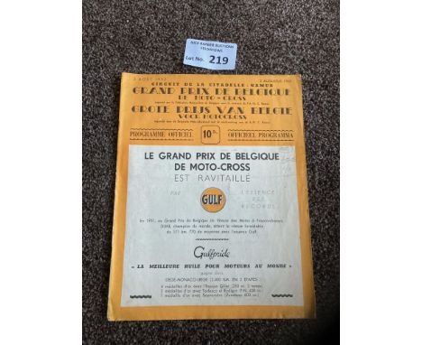 Motorcycling : Grand Prix of Belgium - Motocross - Namur 03/08/1952 - good condition &amp; rare programme