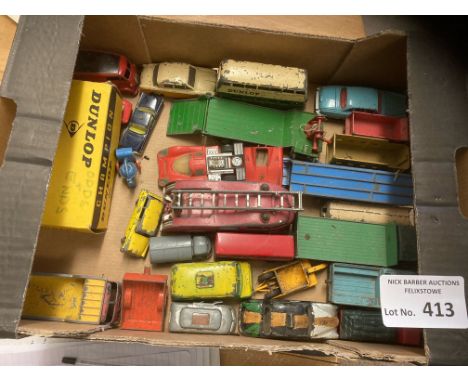 Diecast : Dinky, Corgi, trucks trailers play worn box &amp; odds/ends box tyres etc