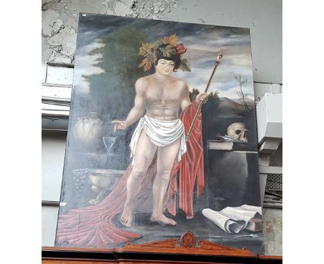 20th century school, oil on canvas, full length portrait depicting Bacchus, 132cm x 181.5cm.  