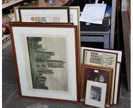 Various pictures and prints including coloured lithographs, a dry point etching after Harold Thornton and a print after L S L